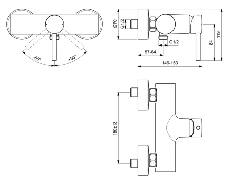 Смеситель для душа Ideal Standard Ceraline BC200U5