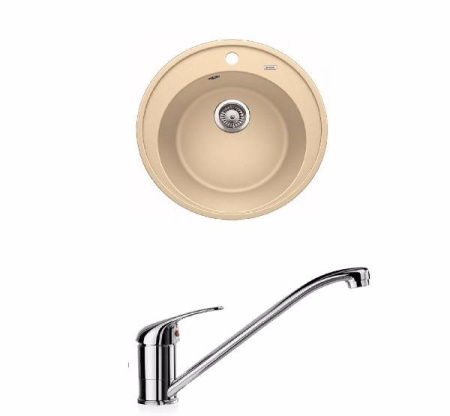 Комплект Blanco RIONA 45 (шампань) + DARAS (хром) 521400D1