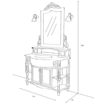 Столешница Cezares Moro Classico MO04.M10