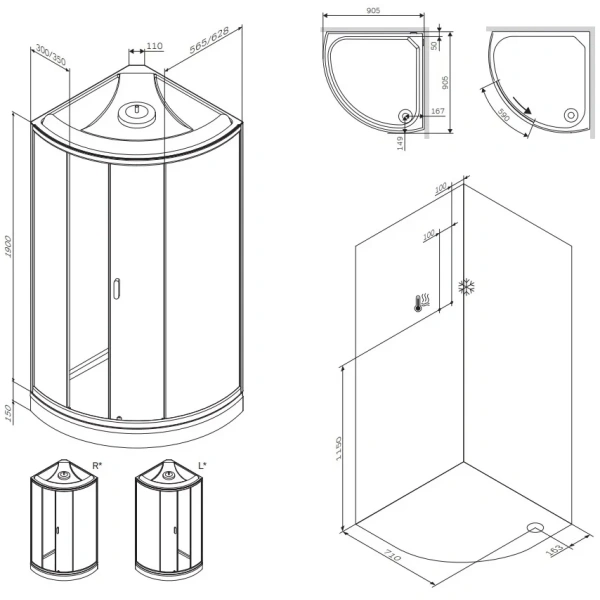 Душевая кабина (90х90) AM.PM X-Joy W88C-401-090WT белый