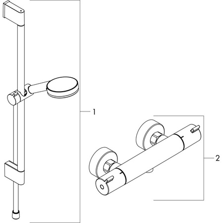 Термостат для душа с душевым гарнитуром Hansgrohe Crometta Vario/Ecostat 1001 CL 27813400 белый/хром