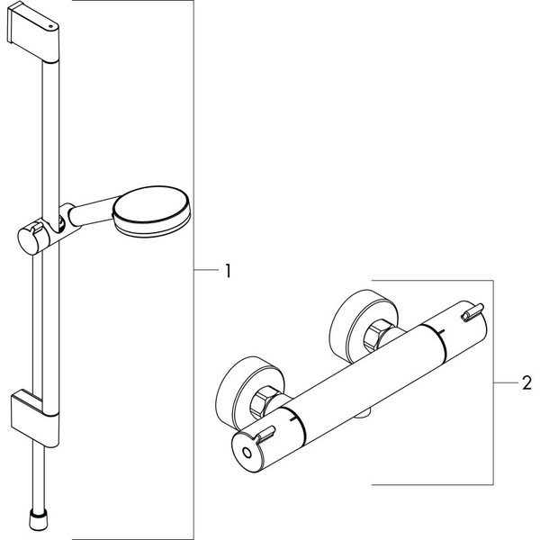 Термостат для душа с душевым гарнитуром Hansgrohe Crometta Vario/Ecostat 1001 CL 27813400 белый/хром