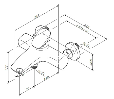 Смеситель для ванны Am.Pm Spirit 2.0 F70A10000