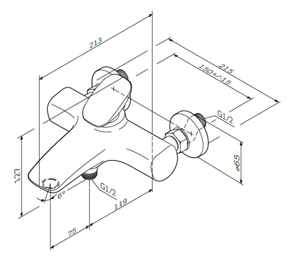 Смеситель для ванны Am.Pm Spirit 2.0 F70A10000 Смеситель для ванны Am.Pm Spirit 2.0 F70A10000
