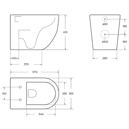 Унитаз приставной безободковый BelBagno Sfera-r BB2141CBR/SC