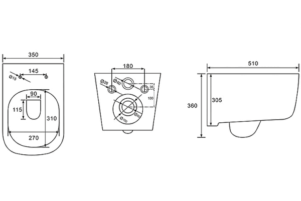 Комплект унитаза с инсталляцией SET AQUATEK ДИВА 4в1