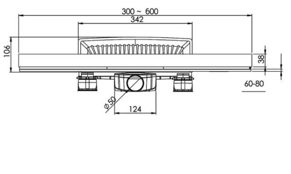 Душевой лоток Berges Wasserhaus WALL 600 (в стену) 092156 золото