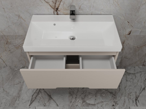 Тумба под раковину подвесная 80 см Style Line Матис ЛС-00002308 кремовый матовый