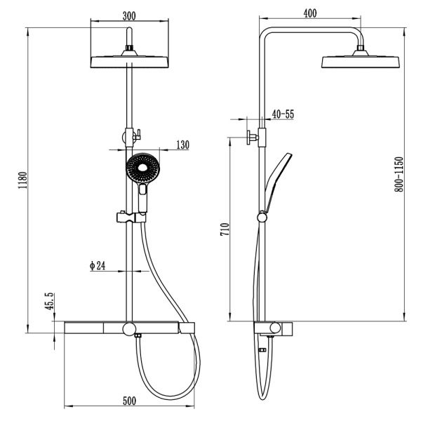 Душевая система со смесителем AQUAme AQM8010B