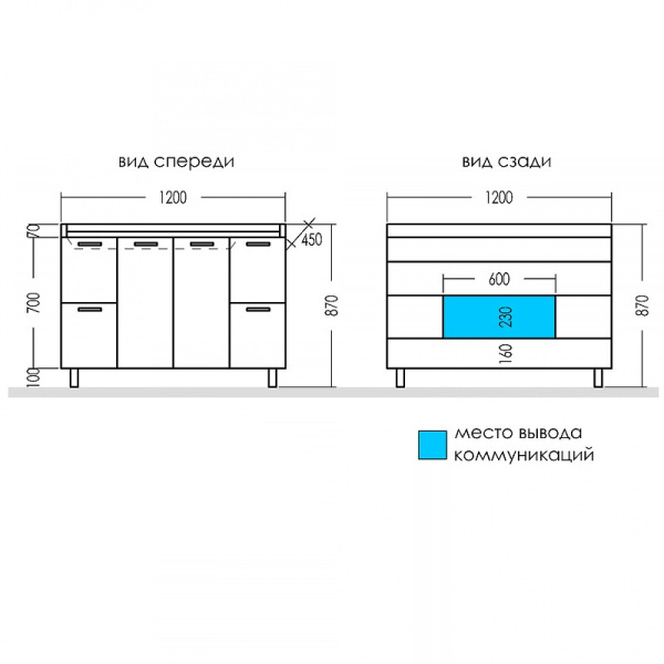 Тумба под раковину СаНта  Омега 120 207043