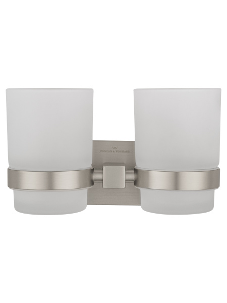 Два стакана для зубных щеток с держателем WONZON & WOGHAND POLO, брашированный никель WW-8928-BN