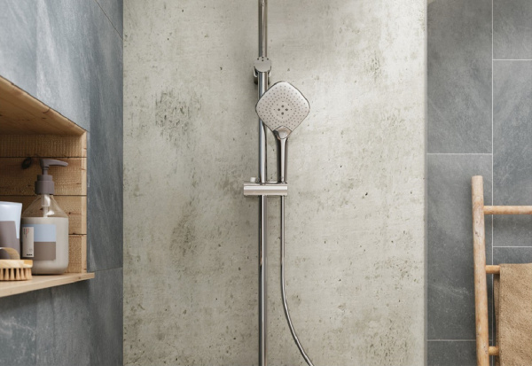 Душевая система с термостатом Ideal Standard Ideal Rain Luxe Cube Evo Jet A6986AA Душевая система с термостатом Ideal Standard Ideal Rain Luxe Cube Evo Jet A6986AA