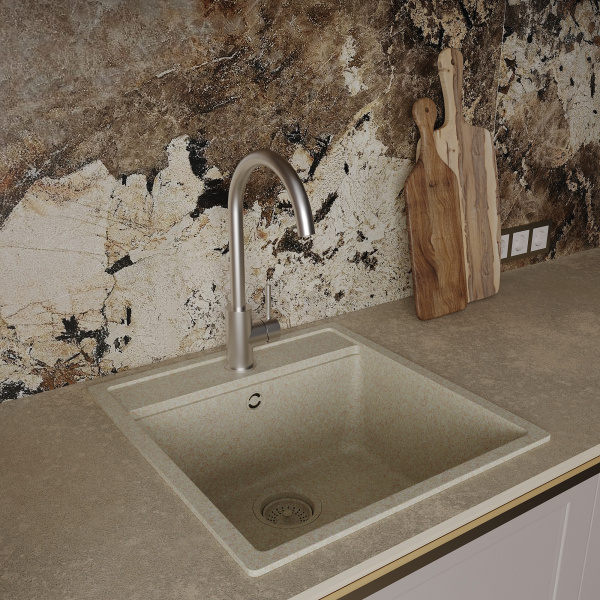 Кухонный смеситель Oliveeka OL-963002-BN, никель матовый