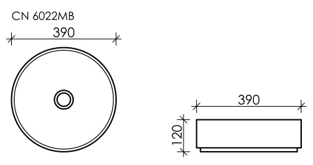 Раковина накладная (39х39) Ceramica Nova ELEMENT CN6022MB