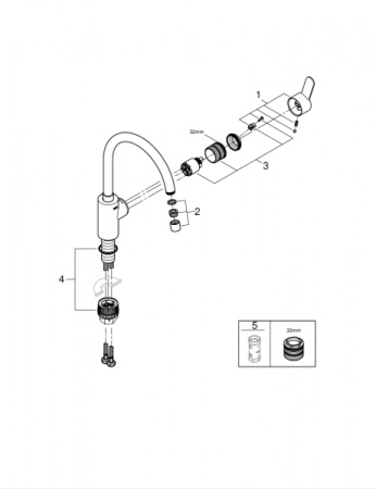 Смеситель однорычажный для кухни Grohe Eurostyle Cosmopolitan 33975 004 (33975004) хром