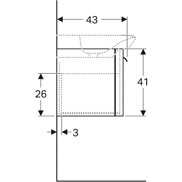 Тумба с раковиной Geberit myDay (54x41) Y824065000+125465600