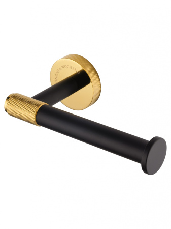 Держатель для туалетной бумаги без крышки WONZON & WOGHAND MAJESTIC, черный/золото WW-9216