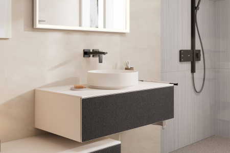 Смеситель для раковины встраиваемый Hansgrohe Metropol 32526340 шлифованный черный хром