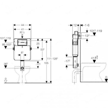 Бачок встраиваемый Geberit для унитаза (109.763.00.1)