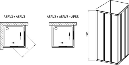 Душевая дверь Ravak Supernova ASRV3-80 198 15V401R2Z1