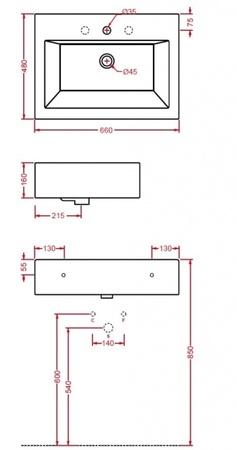 Раковина ArtCeram FUORI BOX L265 (TFL025 01;00)