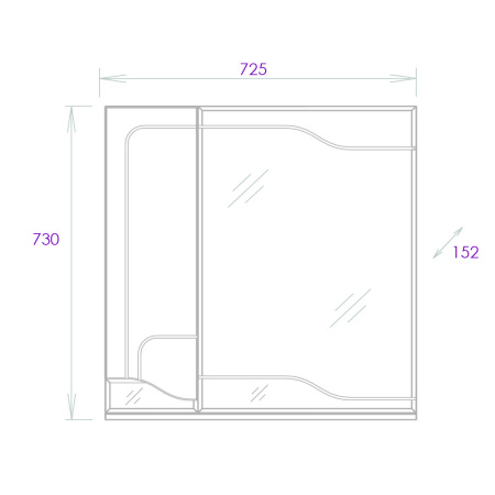 Зеркало-шкаф Onika Веронэлла 75 (72,5x73) 207521