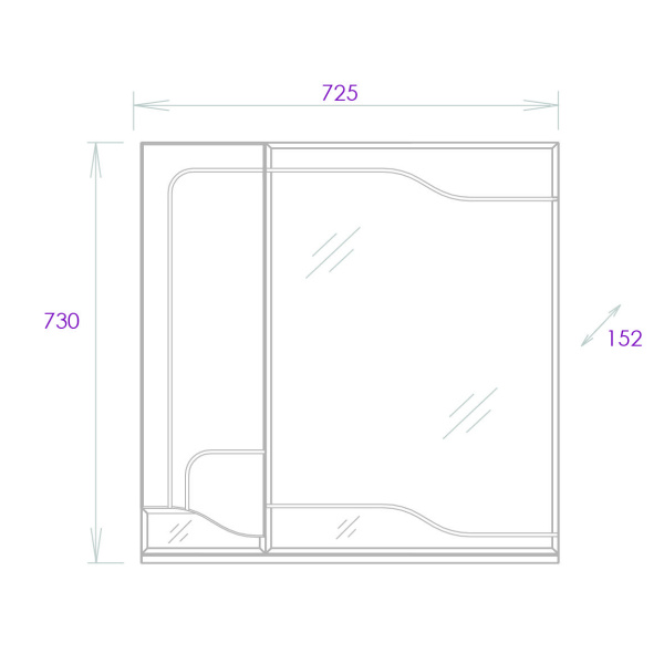 Зеркало-шкаф Onika Веронэлла 75 (72,5x73) 207521