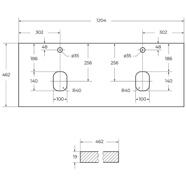 Столешница под раковину BelBagno 120 EK-120-2-BO
