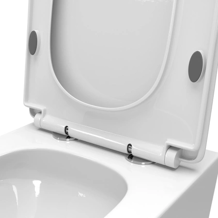 Унитаз подвесной BelBagno Due BB5171CH-TOR/SC безободковый, торнадо, с сиденьем микролифт, белый