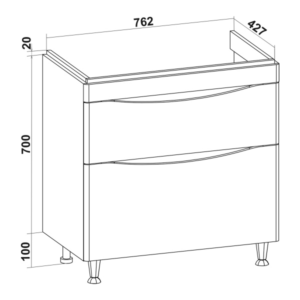 Тумба под раковину Runo Бари - Микра 40 подвесная белая  (00-00001975)