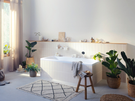 Смеситель на борт ванны 4 отвесртия Hansgrohe Vivenis 75444700 белый матовый
