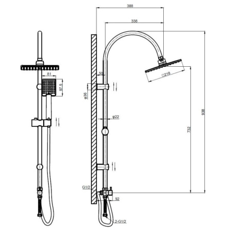 Душевая стойка Esko ST02 Esko