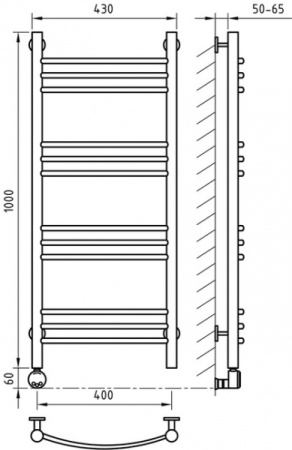Полотенцесушитель ArtofSpace ARTICO EAAO5001500ChromeLS