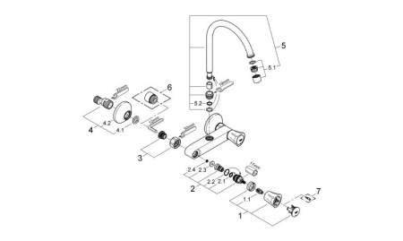 Смеситель настенный для мойки Grohe Costa l 31191 001 (31191001) хром