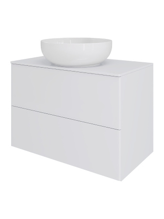 Тумба с раковиной подвесная 75 см, Orange Otto Ot-75TuMDF+B07-420W белый глянец