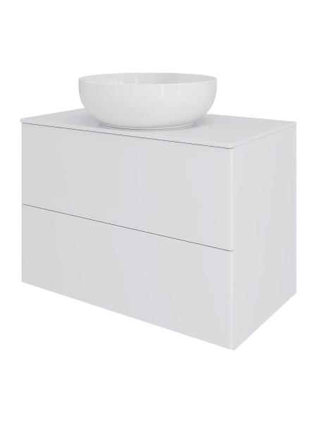 Тумба с раковиной подвесная 75 см, Orange Otto Ot-75TuMDF+B07-420W белый глянец