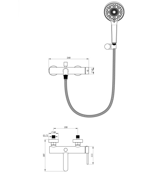 Смеситель для ванны с душем WONZON & WOGHAND STICK, темный графит WW-88639017-BGM Смеситель для ванны с душем WONZON & WOGHAND STICK, темный графит WW-88639017-BGM