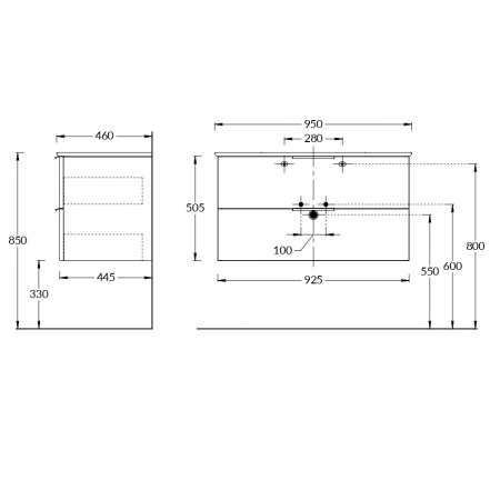 Тумба под раковину Kerama Marazzi Piano 95 PI.F.95\WHT
