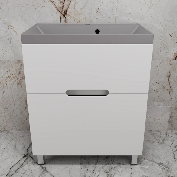 Тумба напольная без раковины 70 см Style Line Матис ЛС-00002442 белый матовый