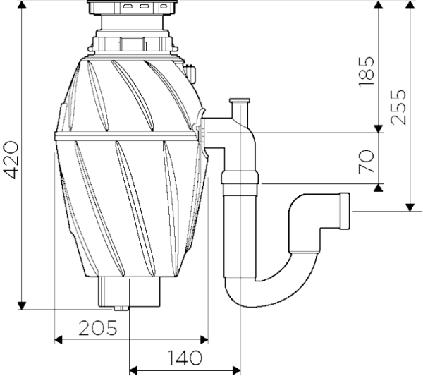 Измельчитель пищевых отходов Omoikiri Nagare 1000 4995058