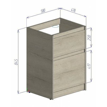 Тумба под раковину BelBagno Kraft 120 KRAFT-LVD-580/1200-2C-PIA-PP