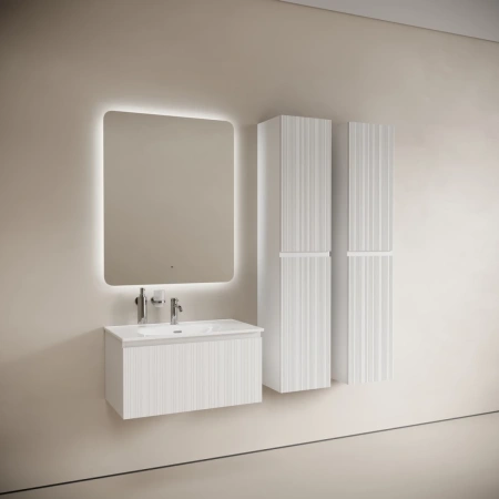 Тумба без раковины подвесная Sancos Code CD80W белый глянец