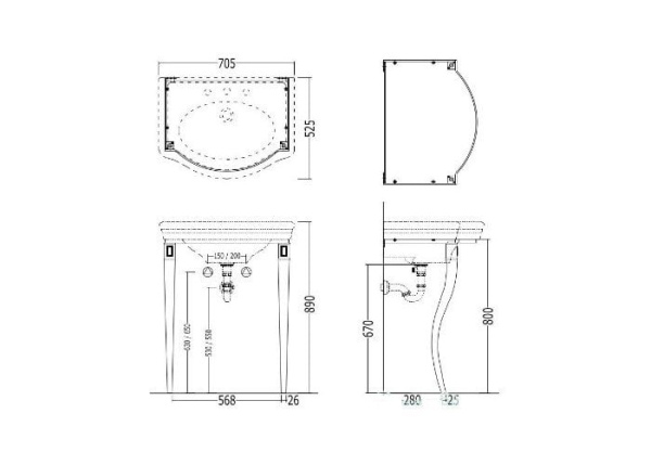 Умывальник Devon&Devon New Etoile IBLG1FNET