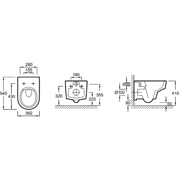 Унитаз подвесной безободковый Jacob Delafon Odeon Rive Gauche EDR102-00 без сиденья