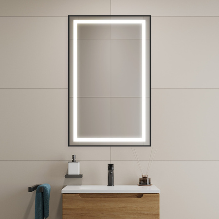 Зеркало (50х80) BelBagno Kraft SPC-KRAFT-500-800-SENS-NERO с подсветкой