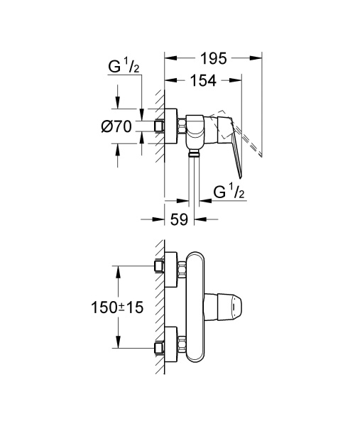 Смеситель для душа однорычажный Grohe Eurodisc Cosmopolitan 33569 002 (33569002) хром