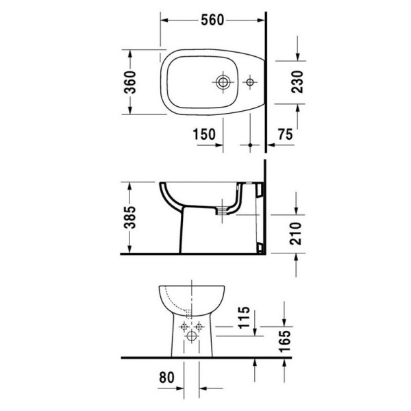 Биде напольное Duravit D-code 22411000002