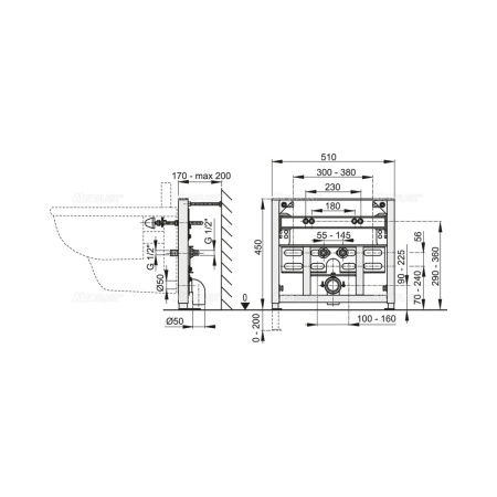 Система инсталляции для биде AlcaPlast A105/450
