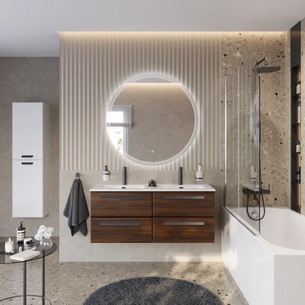 Тумба под раковину Cezares ECO-CER-N-1200-4C-SO-2-NCS-P Орех шоколад Софт без ручек