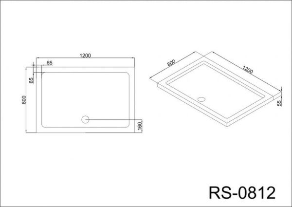 Душевой поддон Black & White Stellar Wind RS-0812